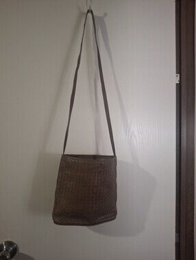 Koret Brown Woven Leather Crossbody Bag